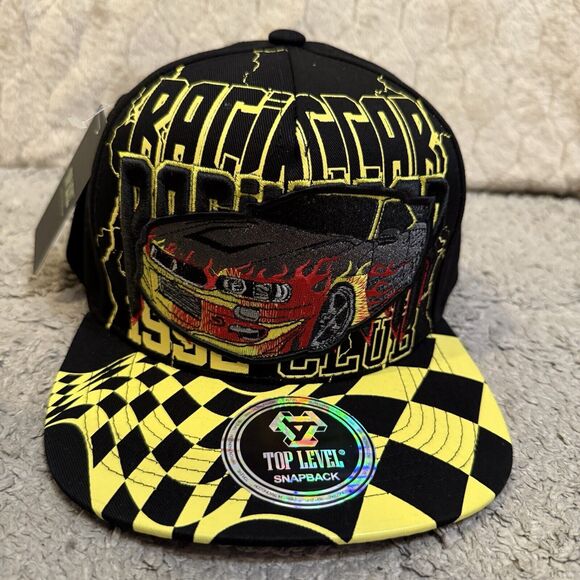 NWT Top Level Racing Car 1992 Flames Graphic Print Snap Back Hat‎ One Size - Picture 13 of 16